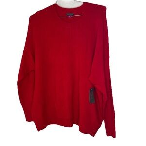 NWT Vince Camuto Woman’s Oversize Knit Long Sleeve Sweater XL Red